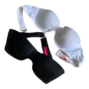 Victoria’s Secret strapless bandeau bikini top - black or white - 32A
